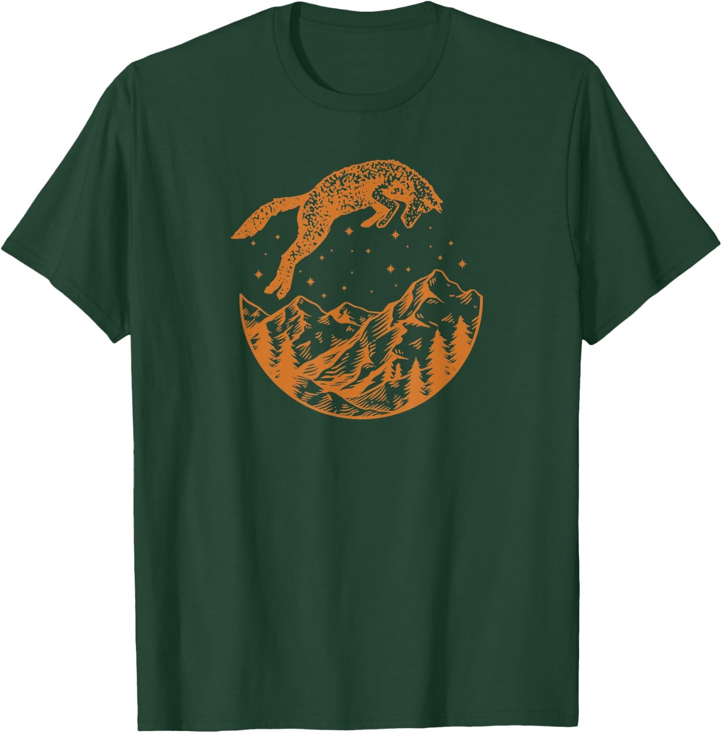 Jumping Fox Vintage Outdoor & Animal Lover T-Shirt - T-Shirt | Forest