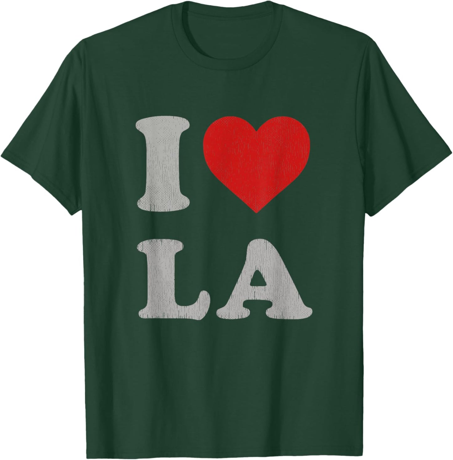 I Heart LA Souvenir Men Distressed I Love Los Angeles T-Shirt - T-Shirt | Forest