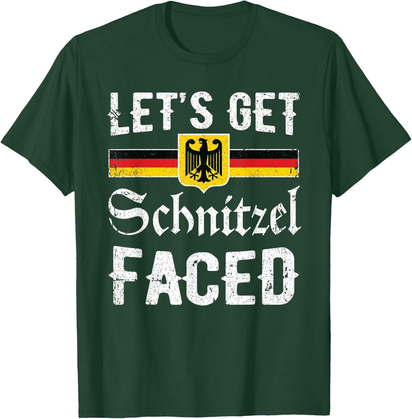 Lets Get Schnitzel Faced Funny Men Women Oktoberfest T-Shirt - T-Shirt | Forest