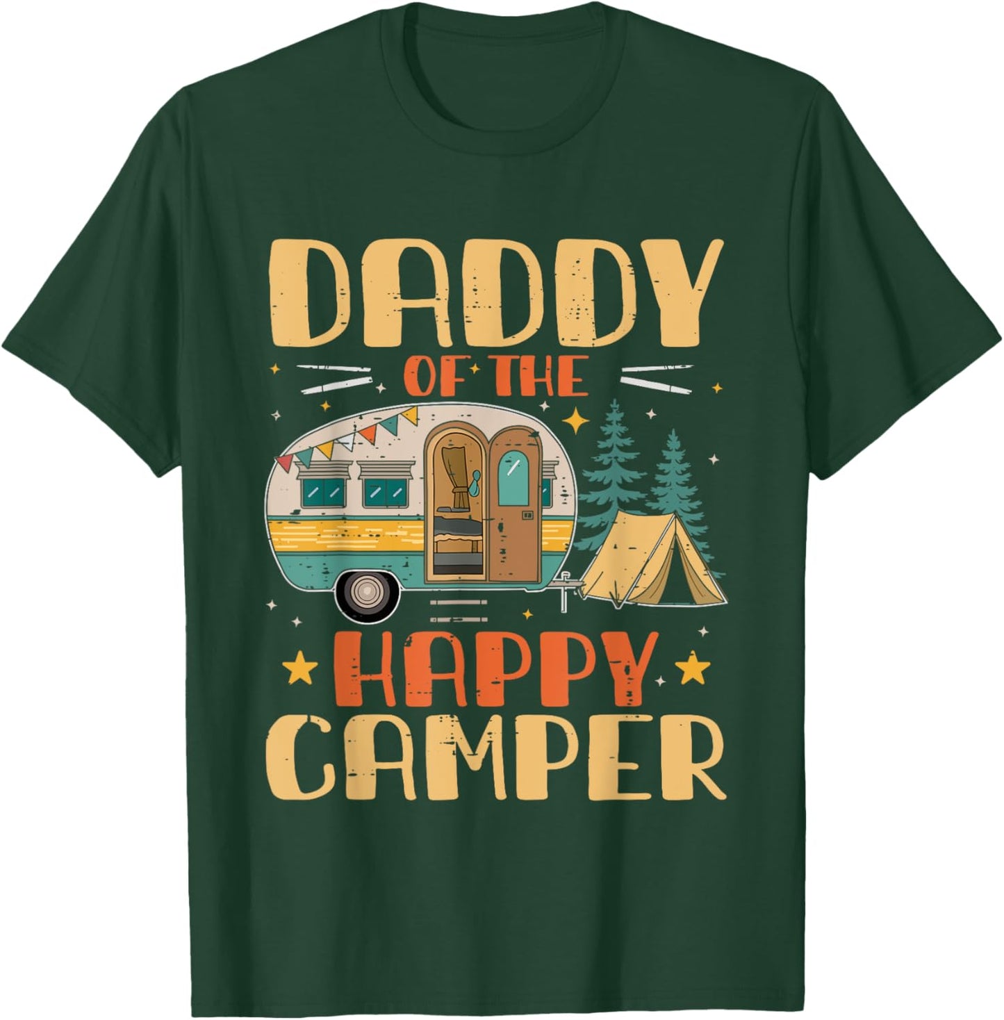 Daddy of Happy Camper 1st Birthday Party Retro Daddy T-Shirt - T-Shirt | Forest