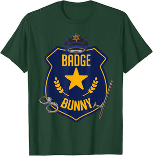 Badge Bunny Police Officer Policeman Handcuffs Easter Rabbit T-Shirt - T-Shirt | Forest