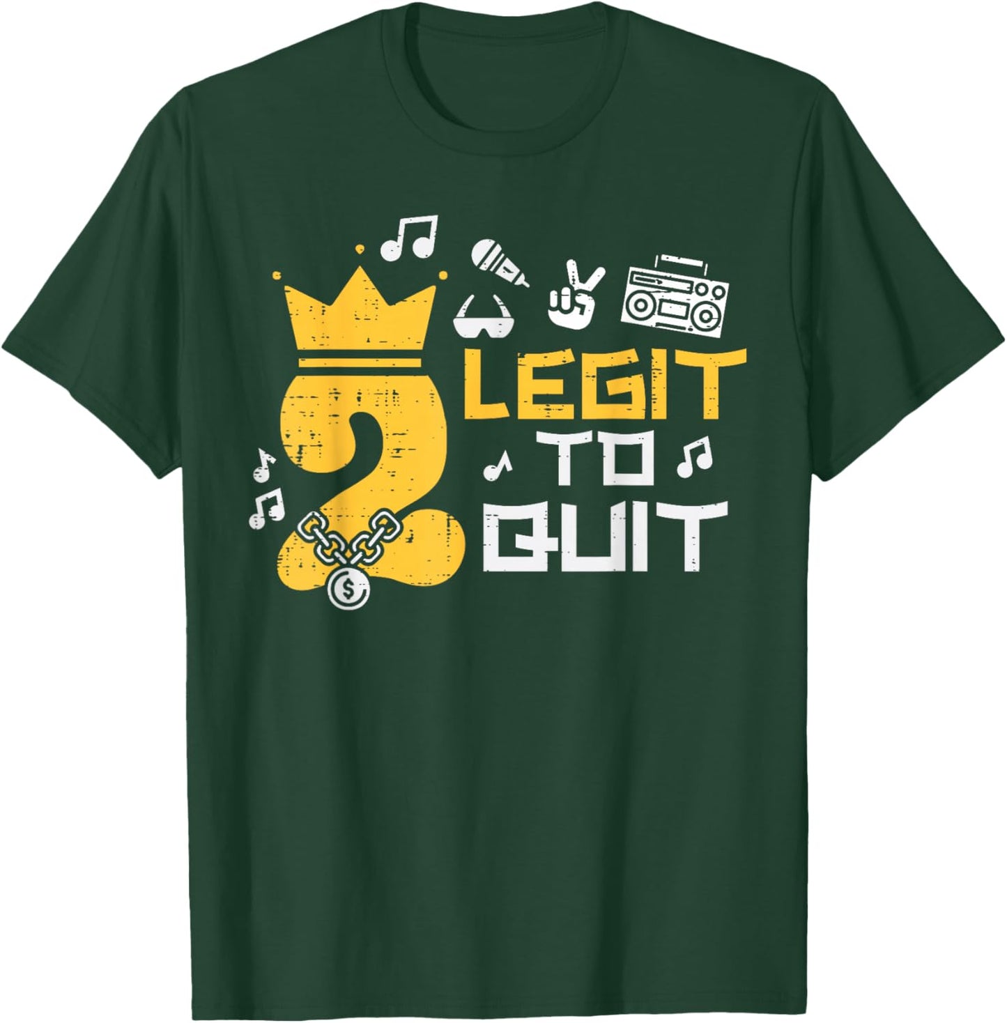2nd Birthday 2 Legit To Quit Crown Boys Girls Toddler Kids T-Shirt - T-Shirt | Forest
