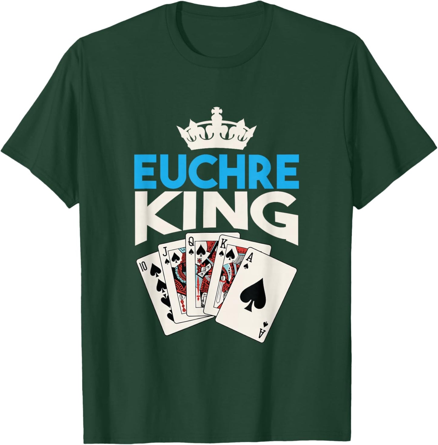 Euchre King Card Game Player Euchre Playing Clubs Euchre T-Shirt - T-Shirt | Forest