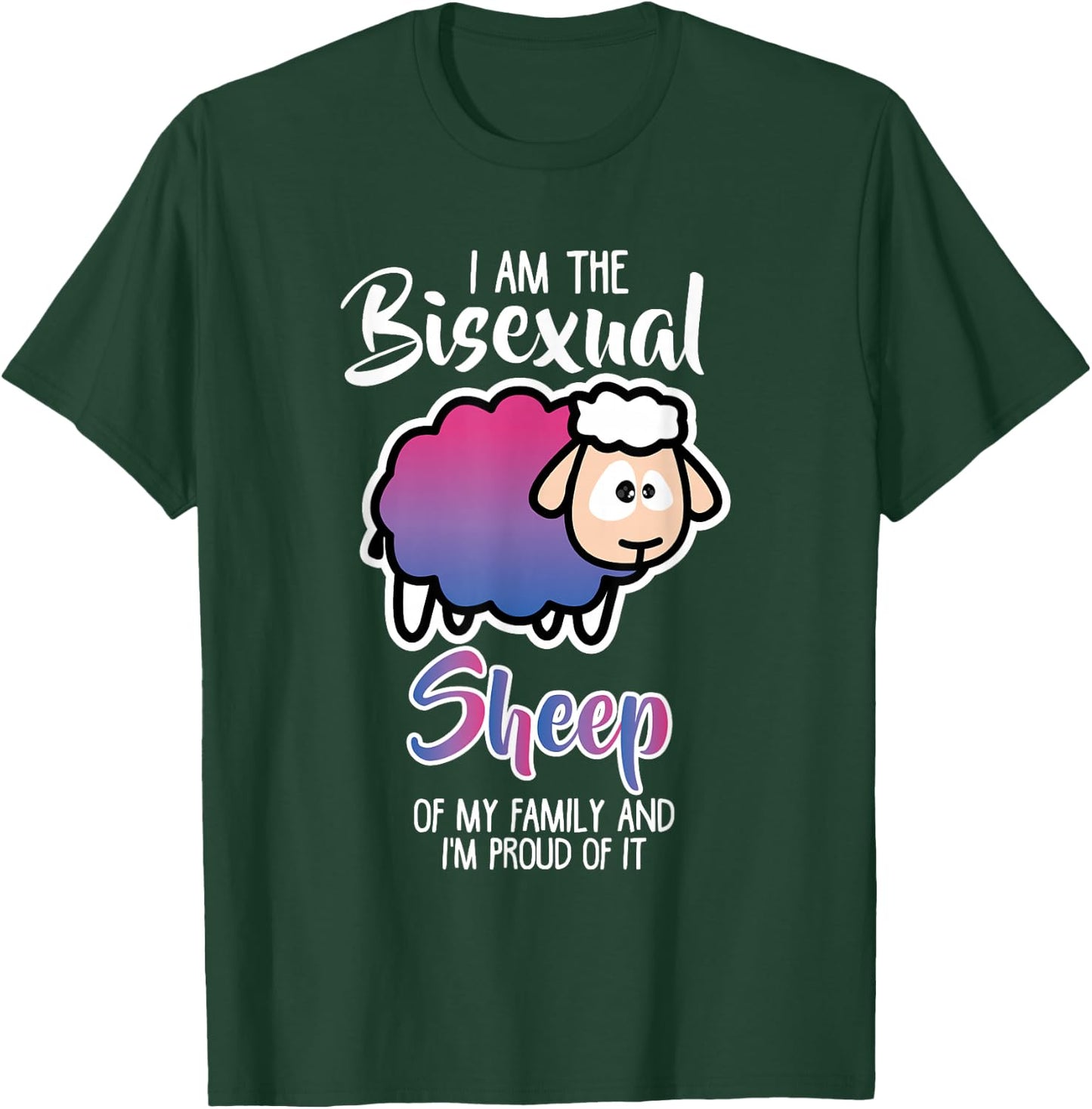 Funny Bisexual Shirt Bi Pride Awareness Bisexual Sheep T-Shirt - T-Shirt | Forest