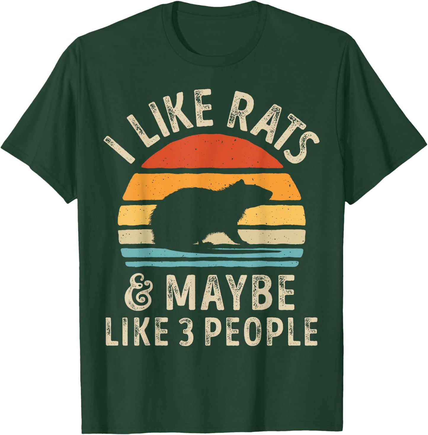 I Like Rats and Maybe 3 People Rat Lover Rodent Retro Men T-Shirt - T-Shirt | Forest