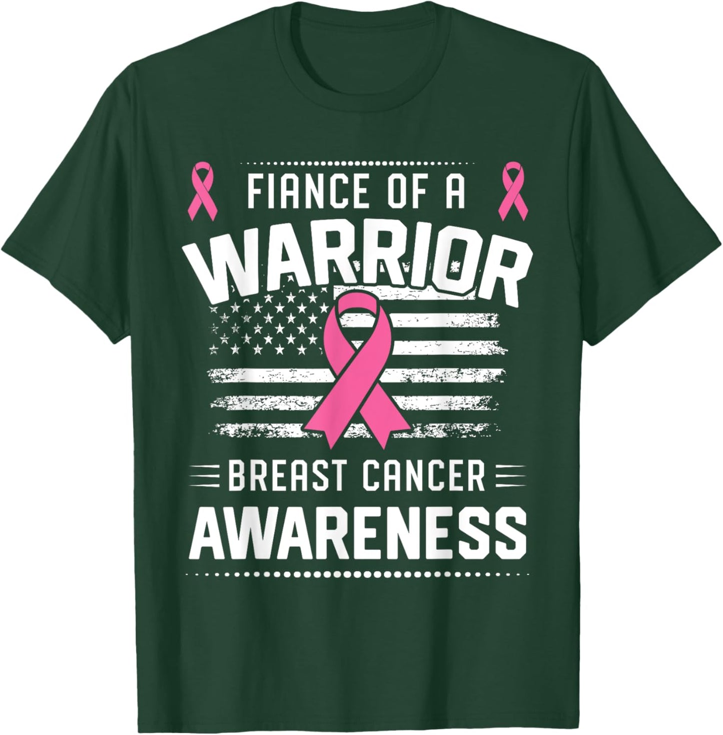 Fiance Of A Warrior Breast Cancer Awareness Fiance T-Shirt - T-Shirt | Forest