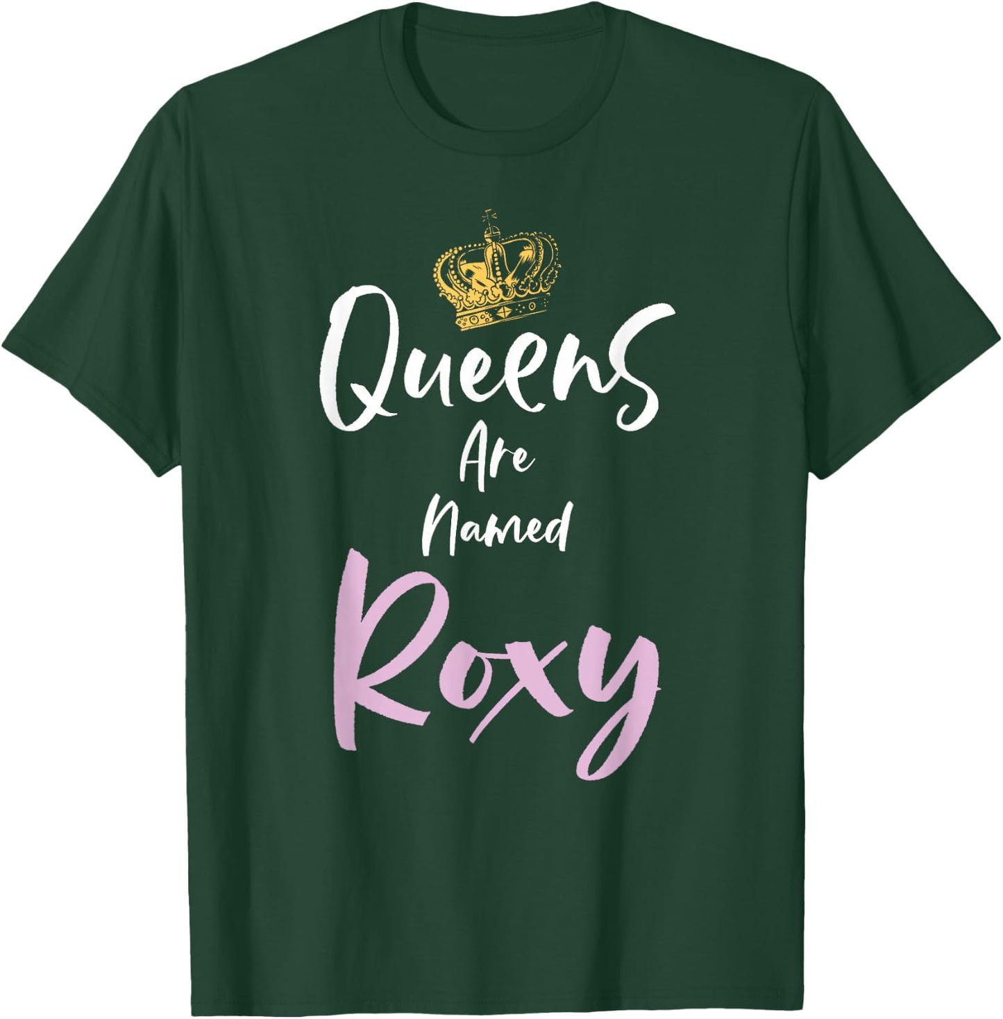 Roxy Name Queen Personalized Women Girl Cute Pink Black T-Shirt - T-Shirt | Forest