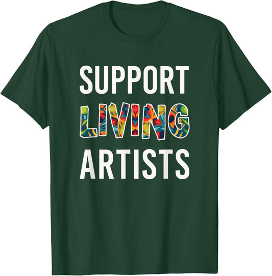 Support Living Artists - Geometric Mandala Art T-Shirt - T-Shirt | Forest