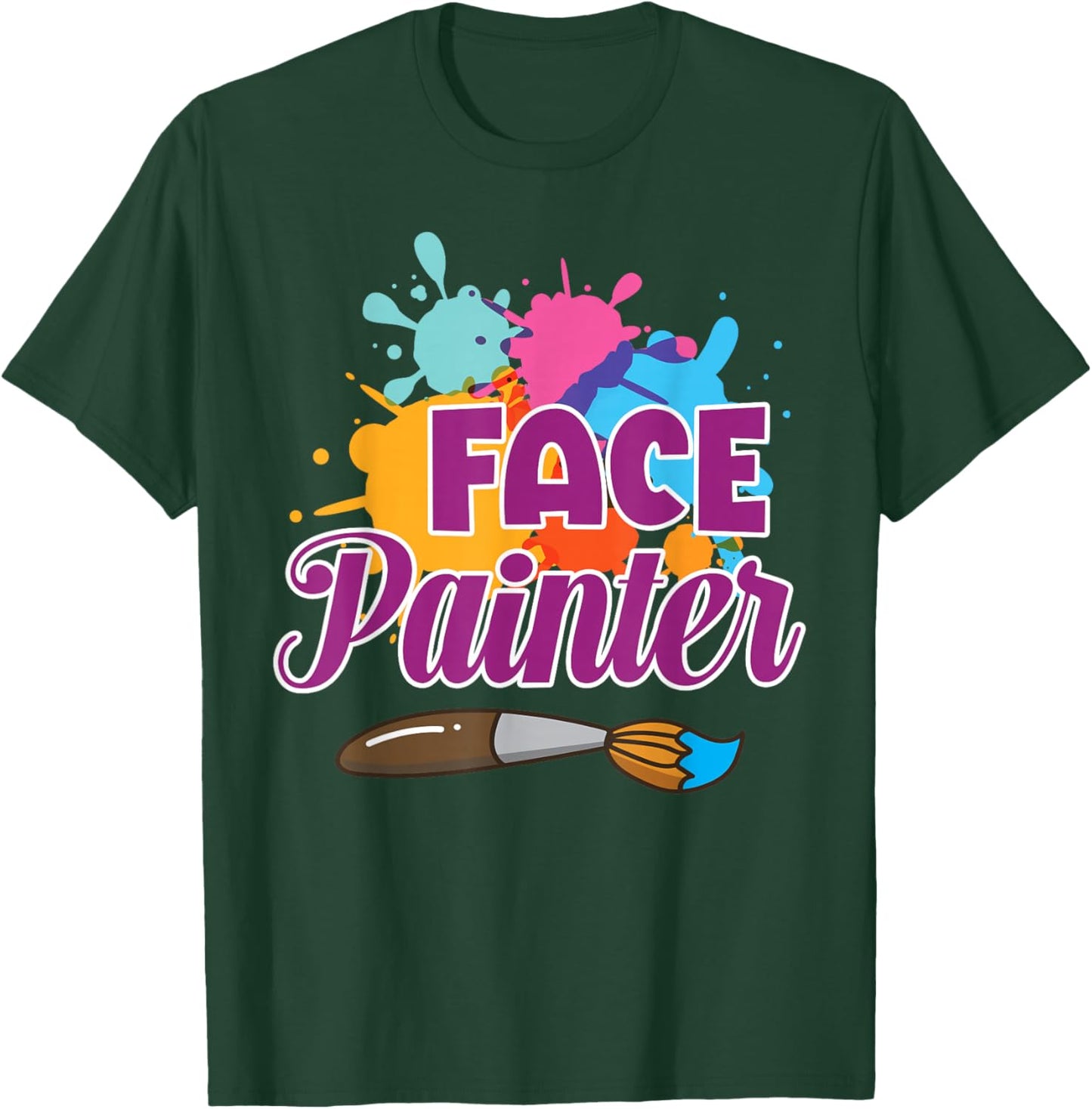 Face Painter Funny Makeup Artist Cute Girl Face Painting T-Shirt - T-Shirt | Forest