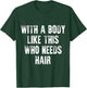 With A Body Like This Who Needs Hair Vintage Distressed T-Shirt - T-Shirt | Forest