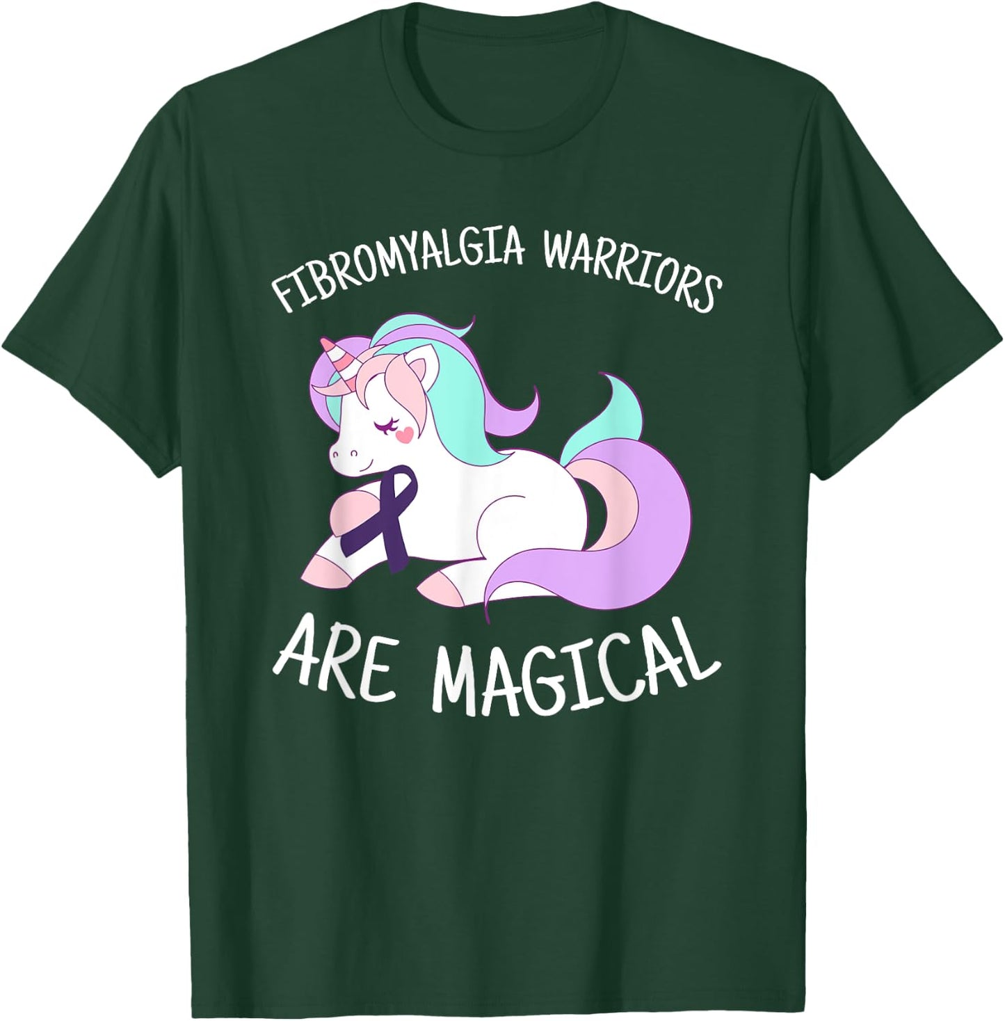 Unicorn Fibromyalgia Warriors Are Magical, Fibro Awareness T-Shirt - T-Shirt | Forest