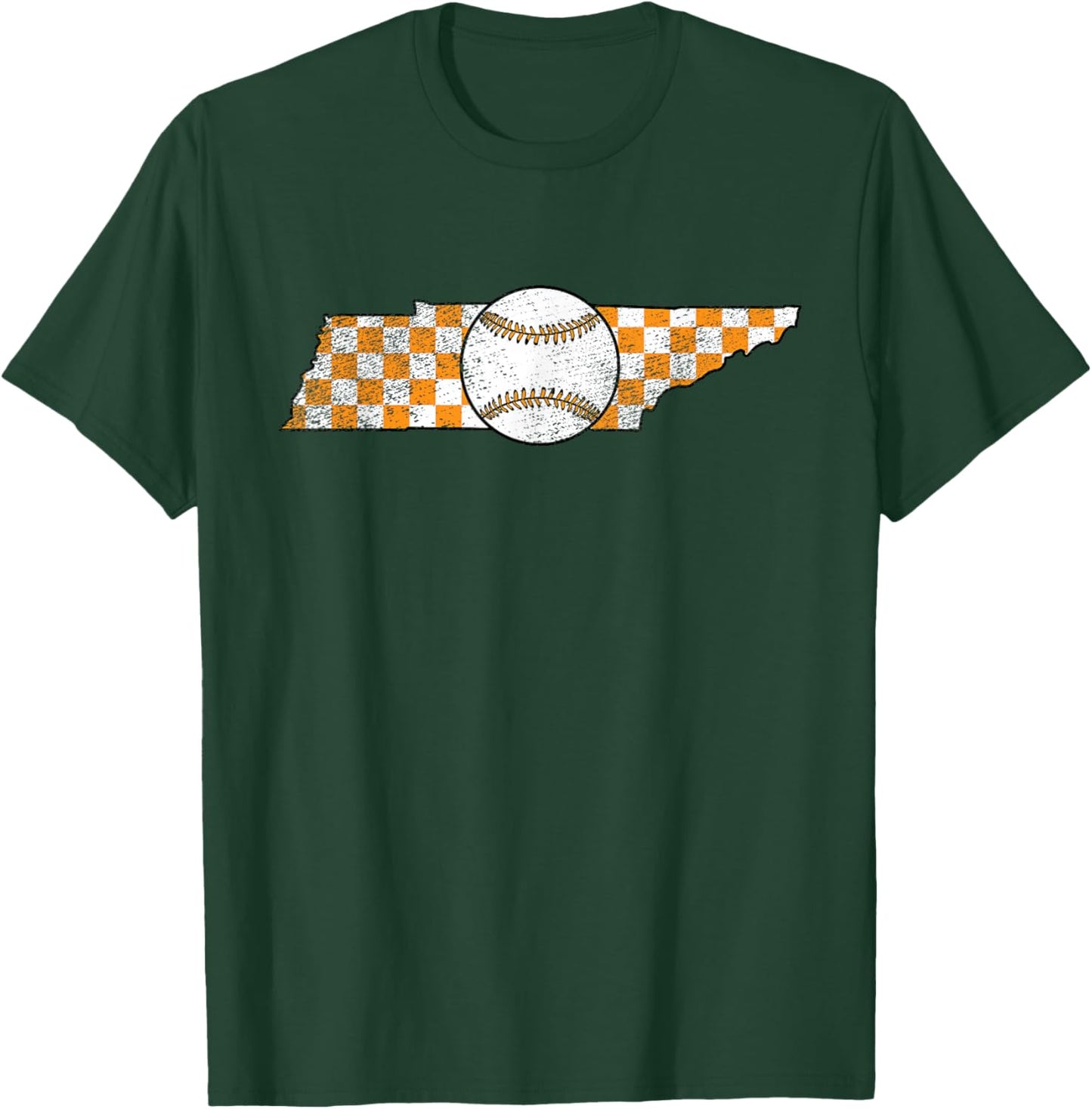 Volunteer State Tennessee Checkerboard Baseball Tennessee T-Shirt - T-Shirt | Forest
