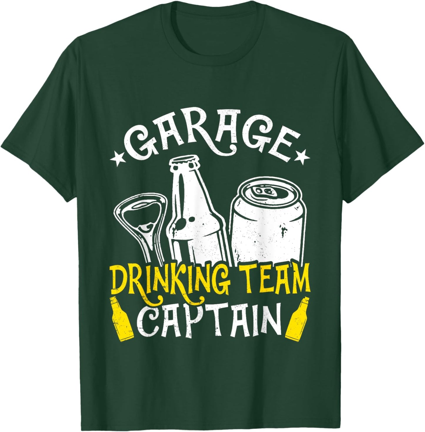 Beer Garage Drinkers Drinking Funny Team Captain Men Dad T-Shirt - T-Shirt | Forest
