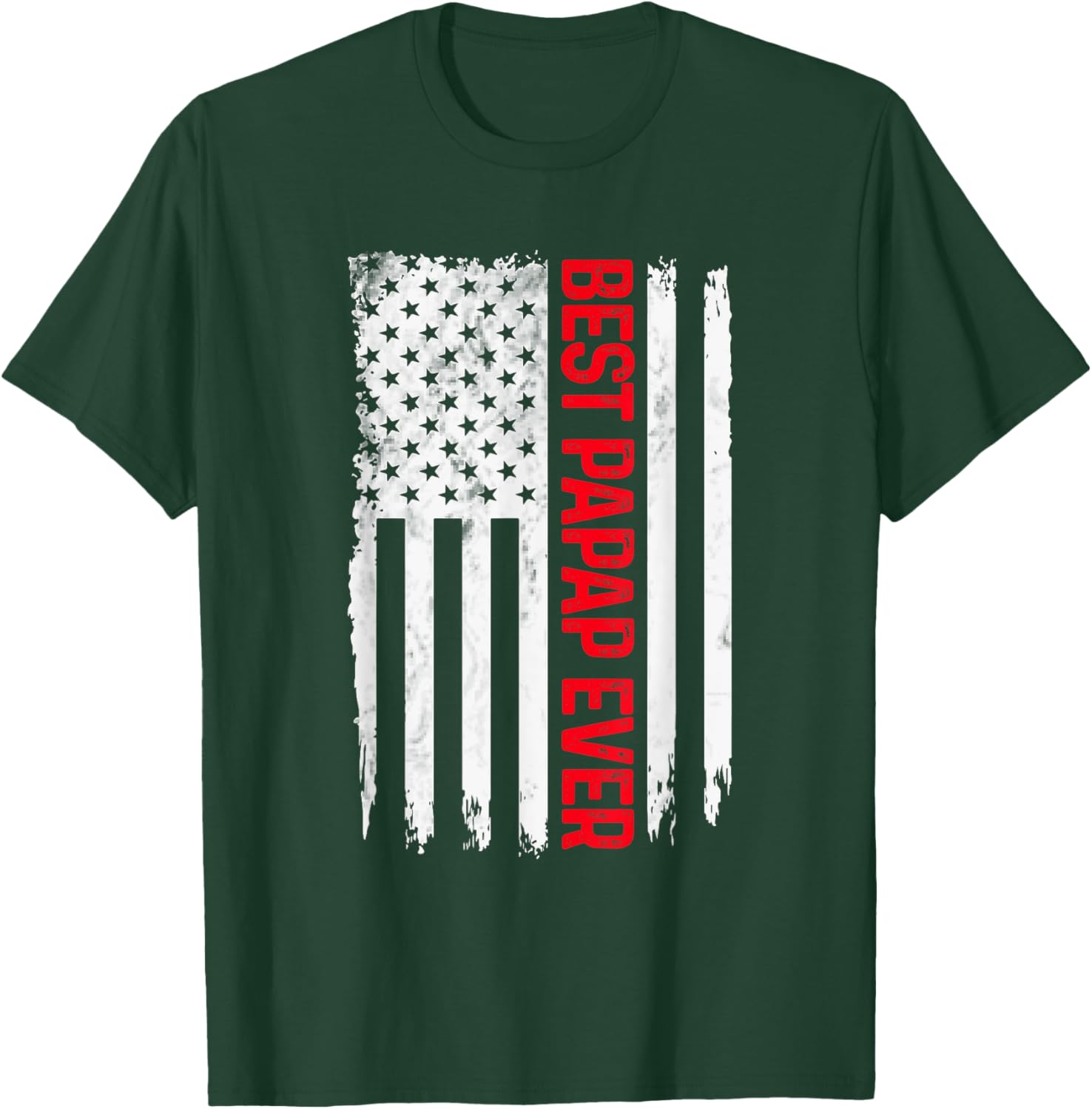 Best Papap Ever American flag Funny Papa Grandpa T-Shirt - T-Shirt | Forest