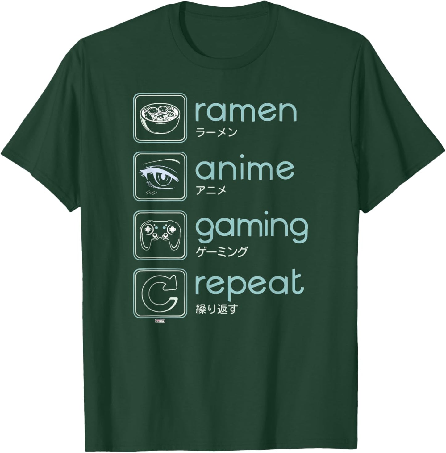 Wakeup Gaming Again, Ramen Anime Gaming Restart T-Shirt - T-Shirt | Forest