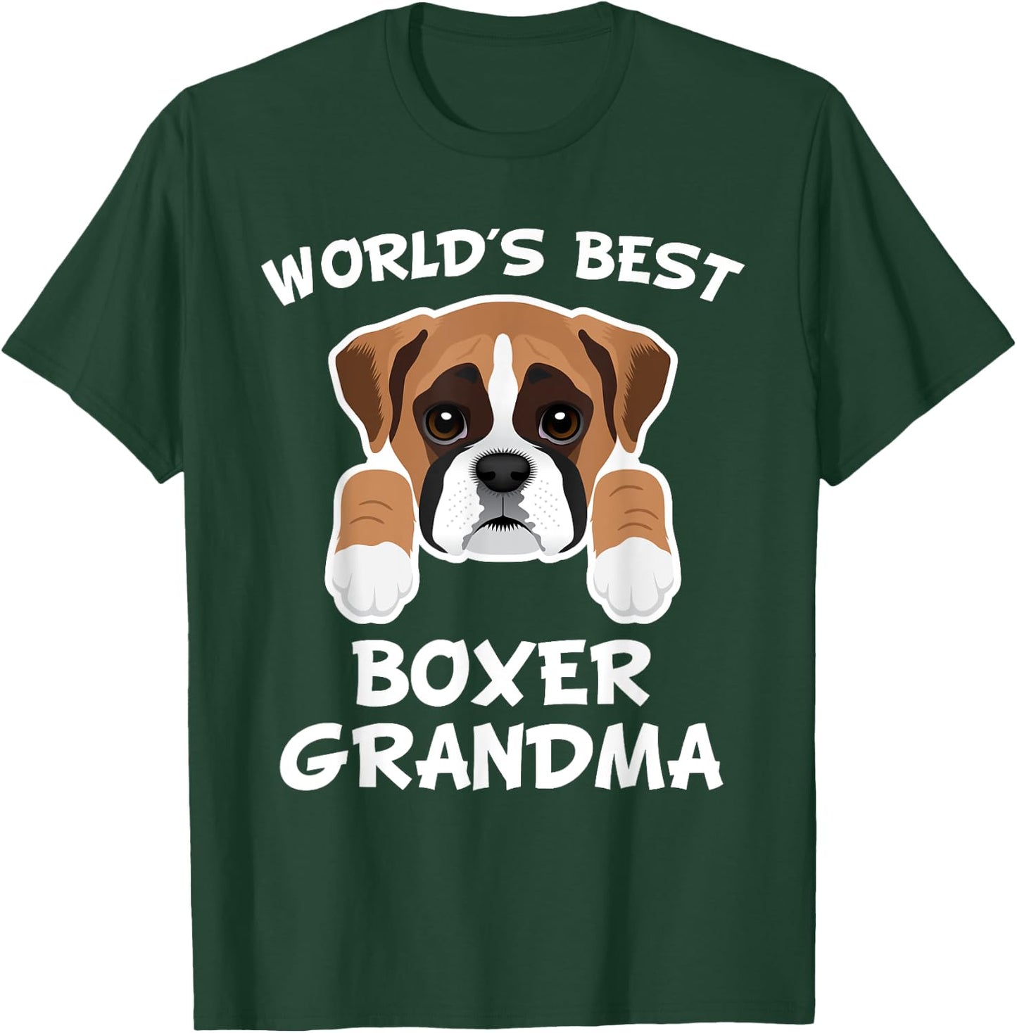 World's Best Boxer Grandma Dog Granddog Women T-Shirt - T-Shirt | Forest