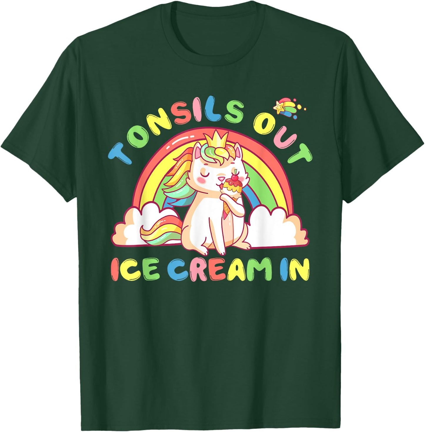 Tonsil Out Ice Cream In Tonsil Removal Surgery Recovery gift Men Women Kids T-Shirt - T-Shirt | Forest