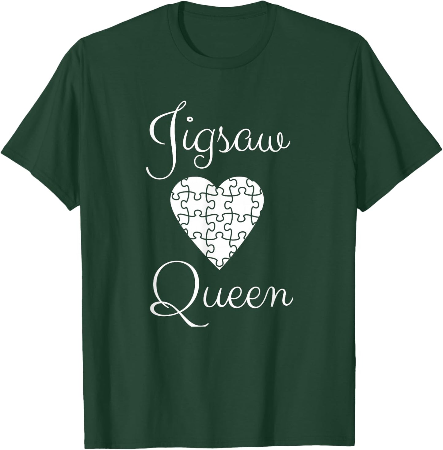 Jigsaw Queen Puzzle Lover Gift Girls Women T-Shirt - T-Shirt | Forest