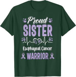 proud Sister Esophageal cancer warrior awareness ribbon T-Shirt - T-Shirt | Forest