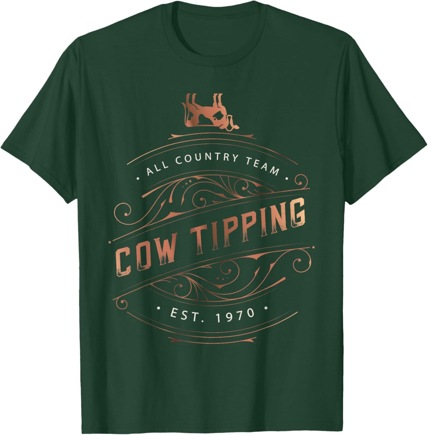 Funny All Country Cow Tipping Team T-Shirt - T-Shirt | Forest