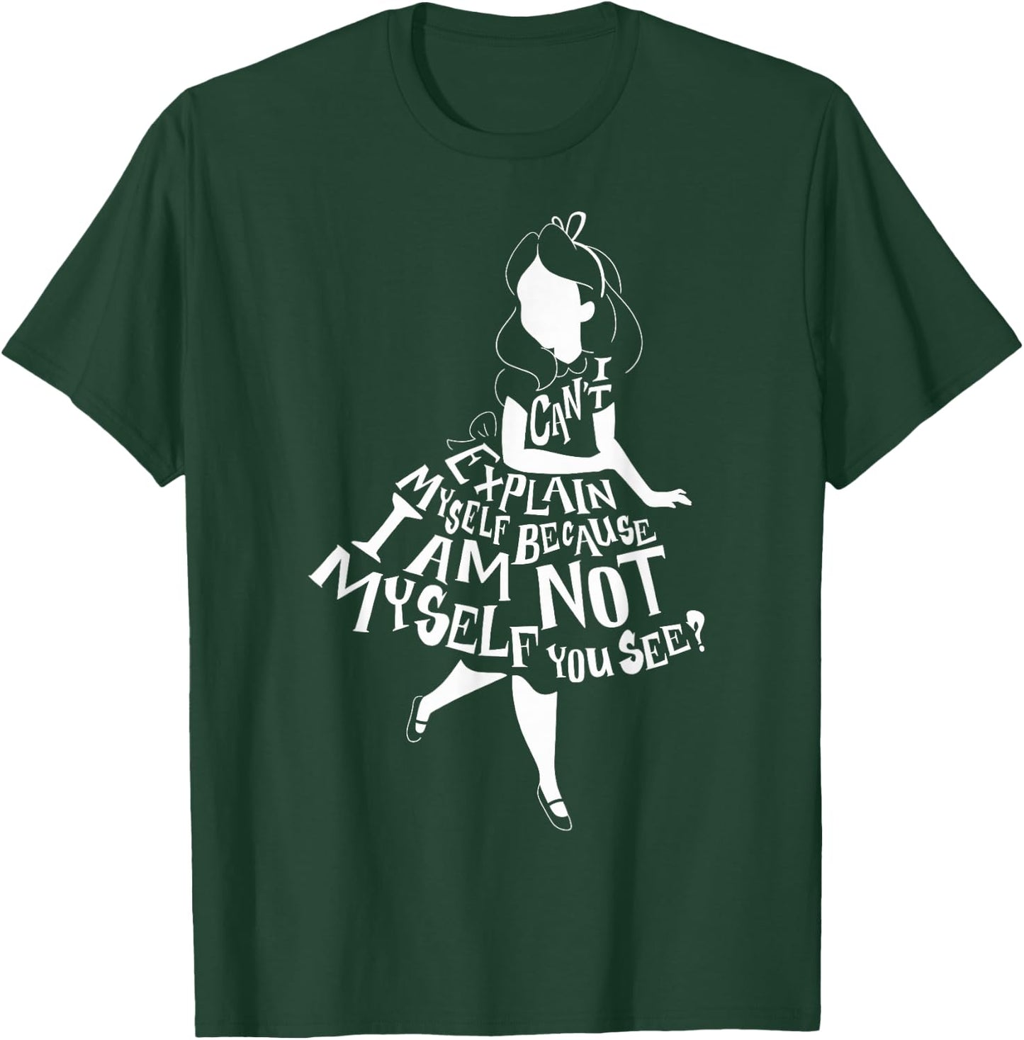 Disney Alice in Wonderland I Can't Explain Myself Text Fill Small T-Shirt - T-Shirt | Forest