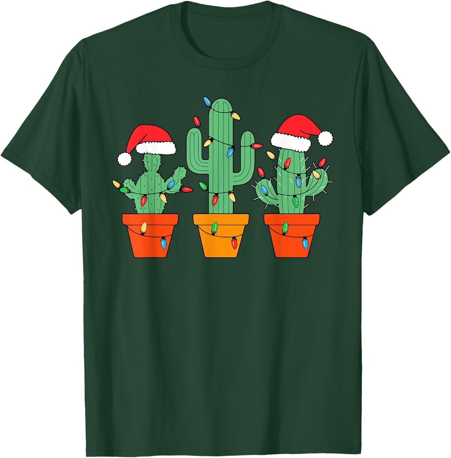 Christmas Cactus Cute Succulent Plant Xmas Men Women Kids T-Shirt - T-Shirt | Forest