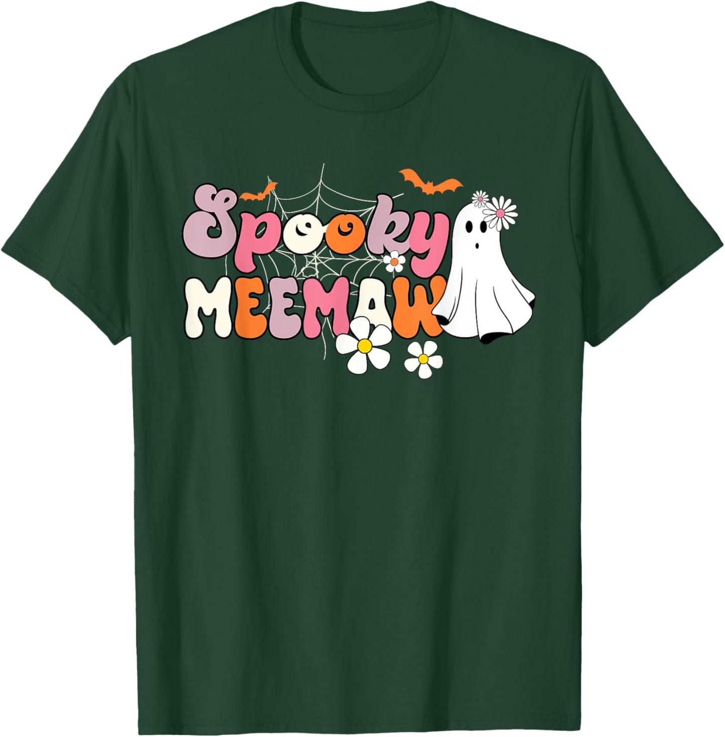 Groovy One Spooky Meemaw Mama Grandma Witch Mom Halloween T-Shirt - T-Shirt | Forest