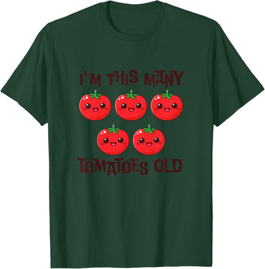 Kids I'm This Many Tomatoes Old - 5th Birthday 5 Years Old Bday T-Shirt - T-Shirt | Forest