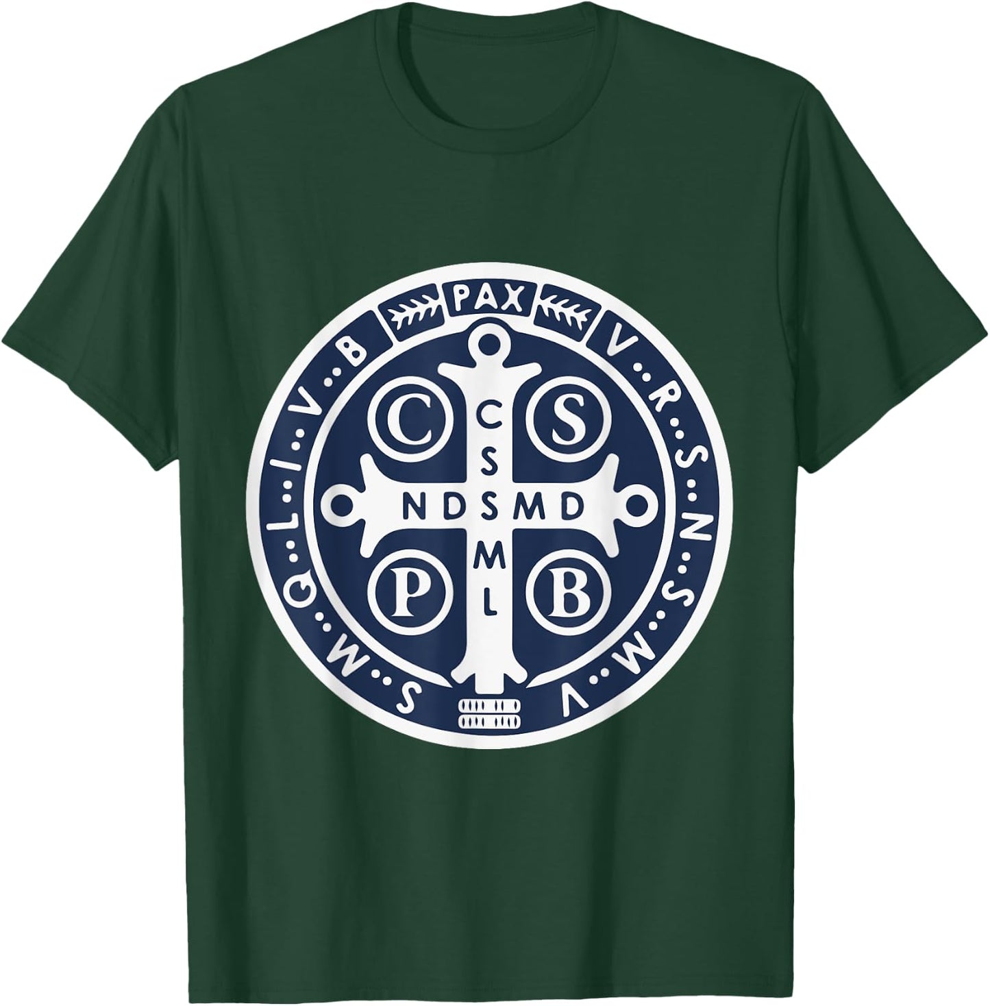 Spiritual Religious Christian Catholic St Benedict T-Shirt - T-Shirt | Forest