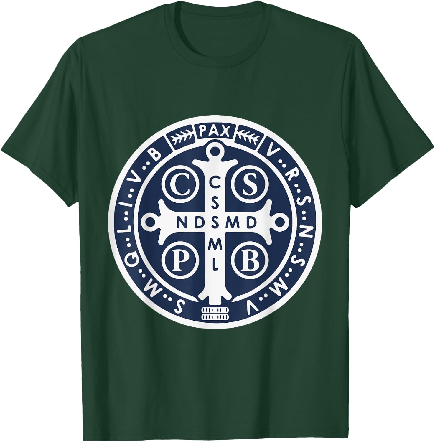 Spiritual Religious Christian Catholic St Benedict T-Shirt - T-Shirt | Forest