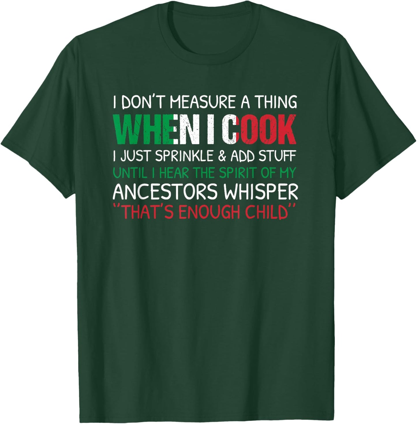 Italian Cook Chef Cooking Italy Food Kitchen Culinary Funny T-Shirt - T-Shirt | Forest