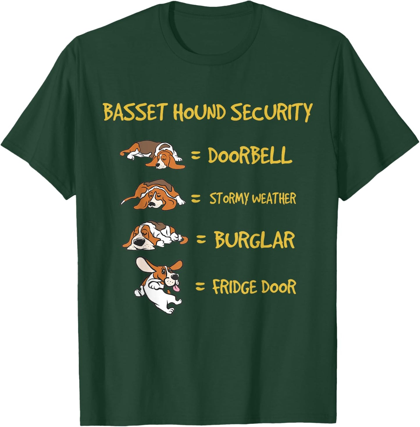 Basset Hound Security Gifts Funny Costume Clothing Small T-Shirt - T-Shirt | Forest