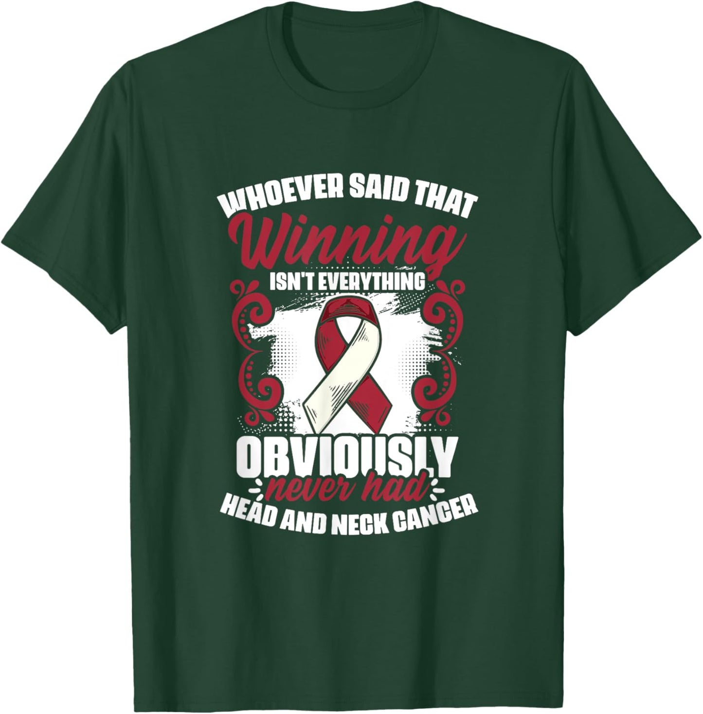Oral Throat Cancer Warrior Head And Neck Cancer Awareness T-Shirt - T-Shirt | Forest