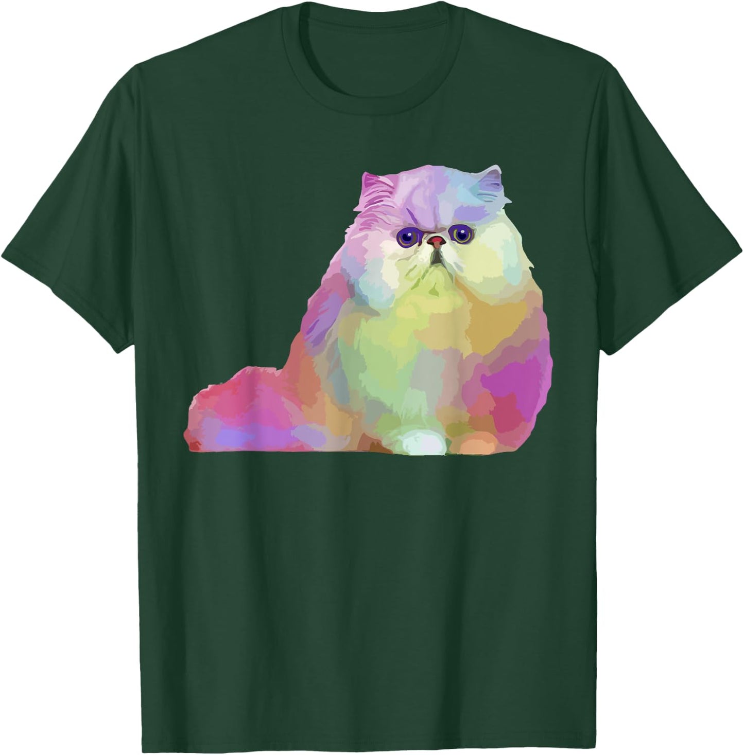 Cat Lover Gifts Persian Cat Colorful Persian Cat T-Shirt - T-Shirt | Forest