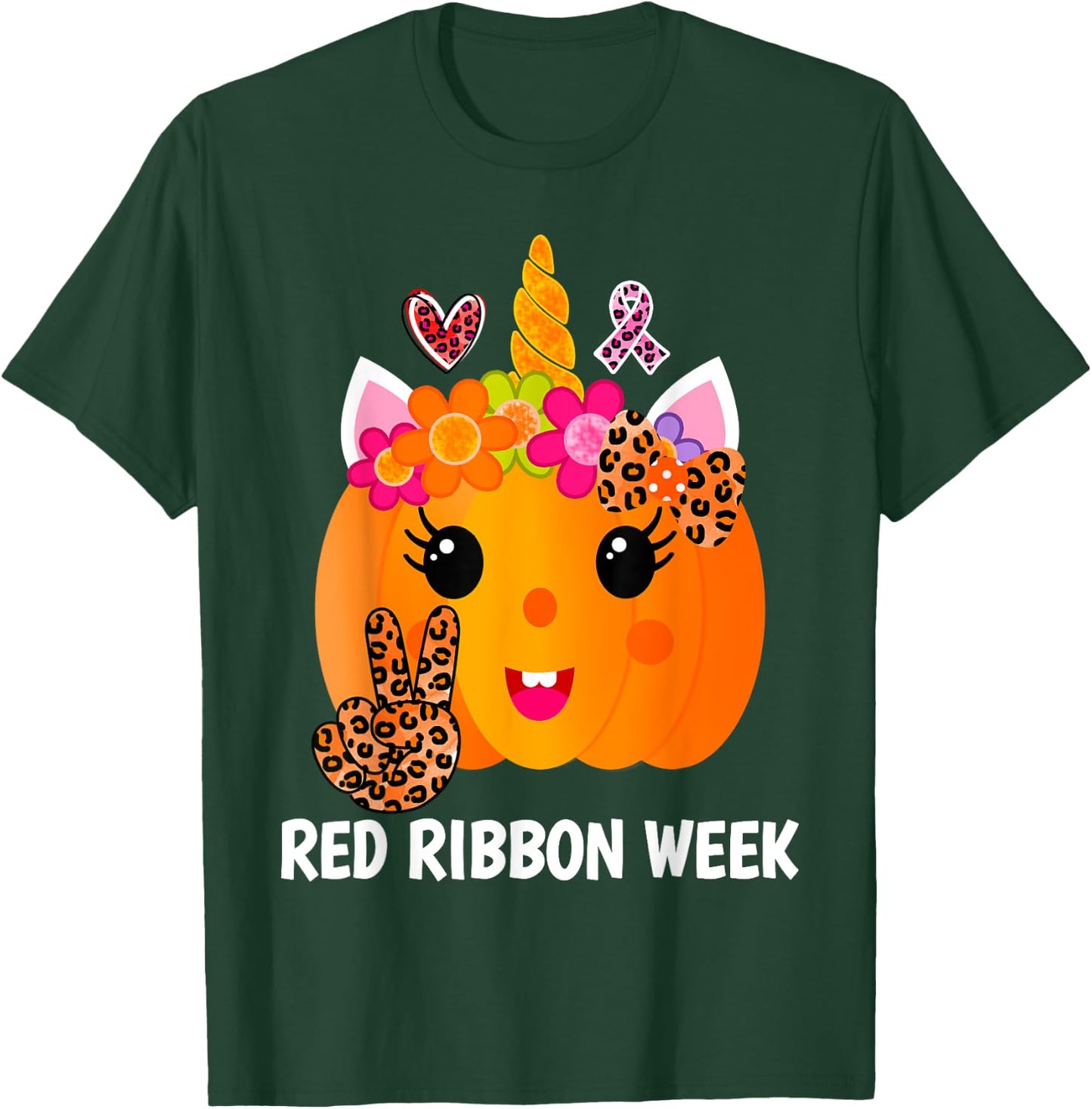 We Wear Red For Red Ribbon Week Awareness Red Ribbon Week T-Shirt - T-Shirt | Forest