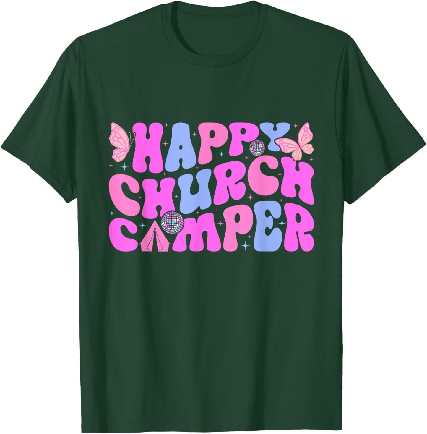 Happy Summer Church Camping Crew Last Day Of School T-Shirt - T-Shirt | Forest