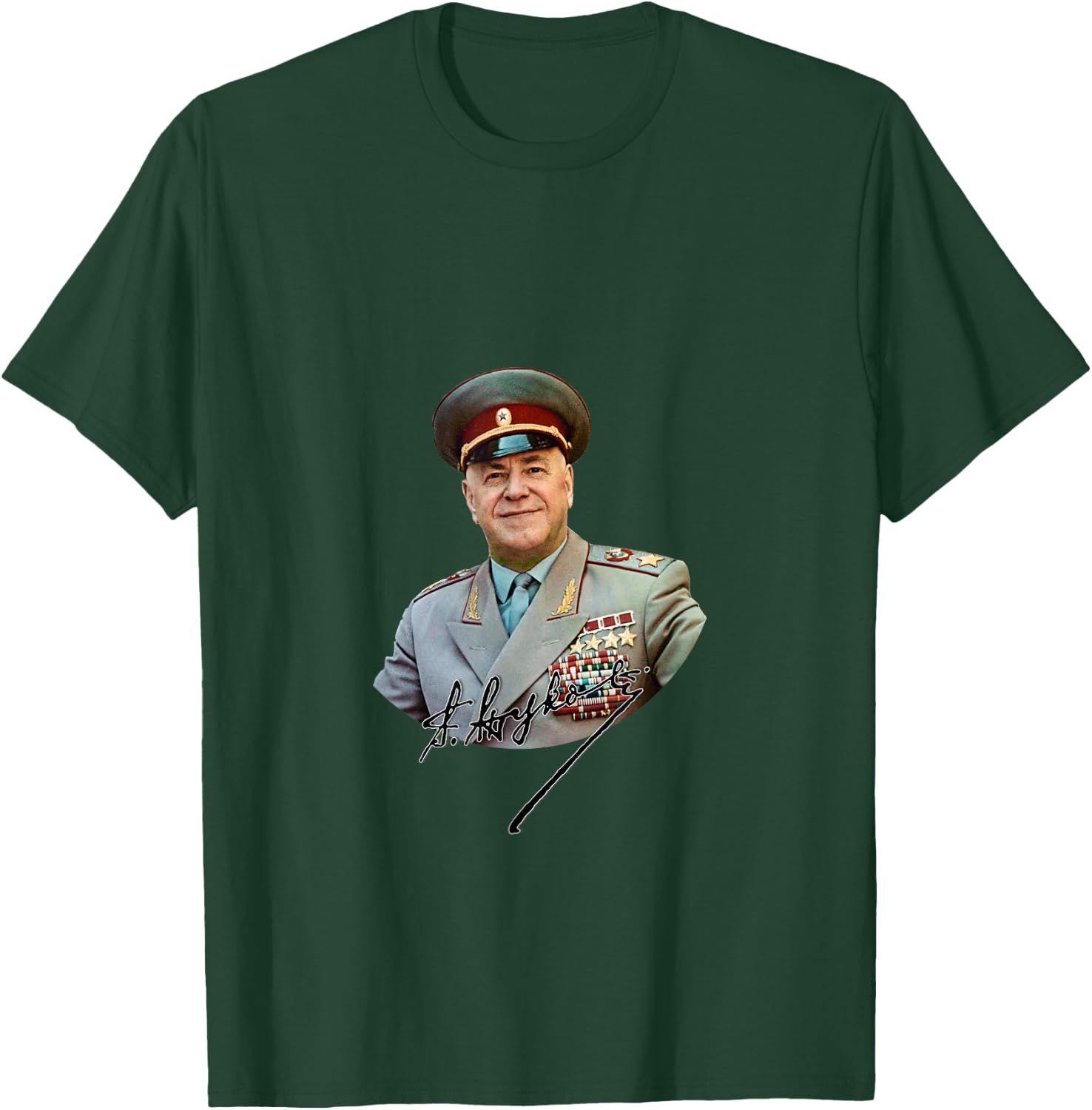 Marshal Georgy Zhukov With Signature T-Shirt - T-Shirt | Forest