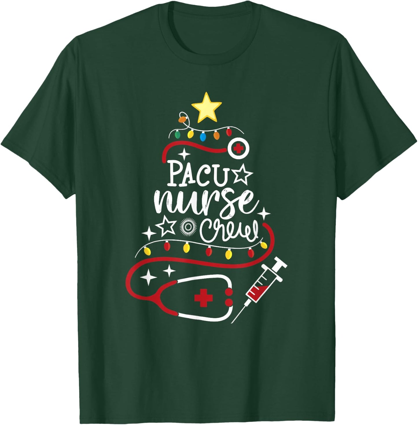 Merry Christmas Perianesthesia Nursing Gift PACU Nurse Crew T-Shirt - T-Shirt | Forest