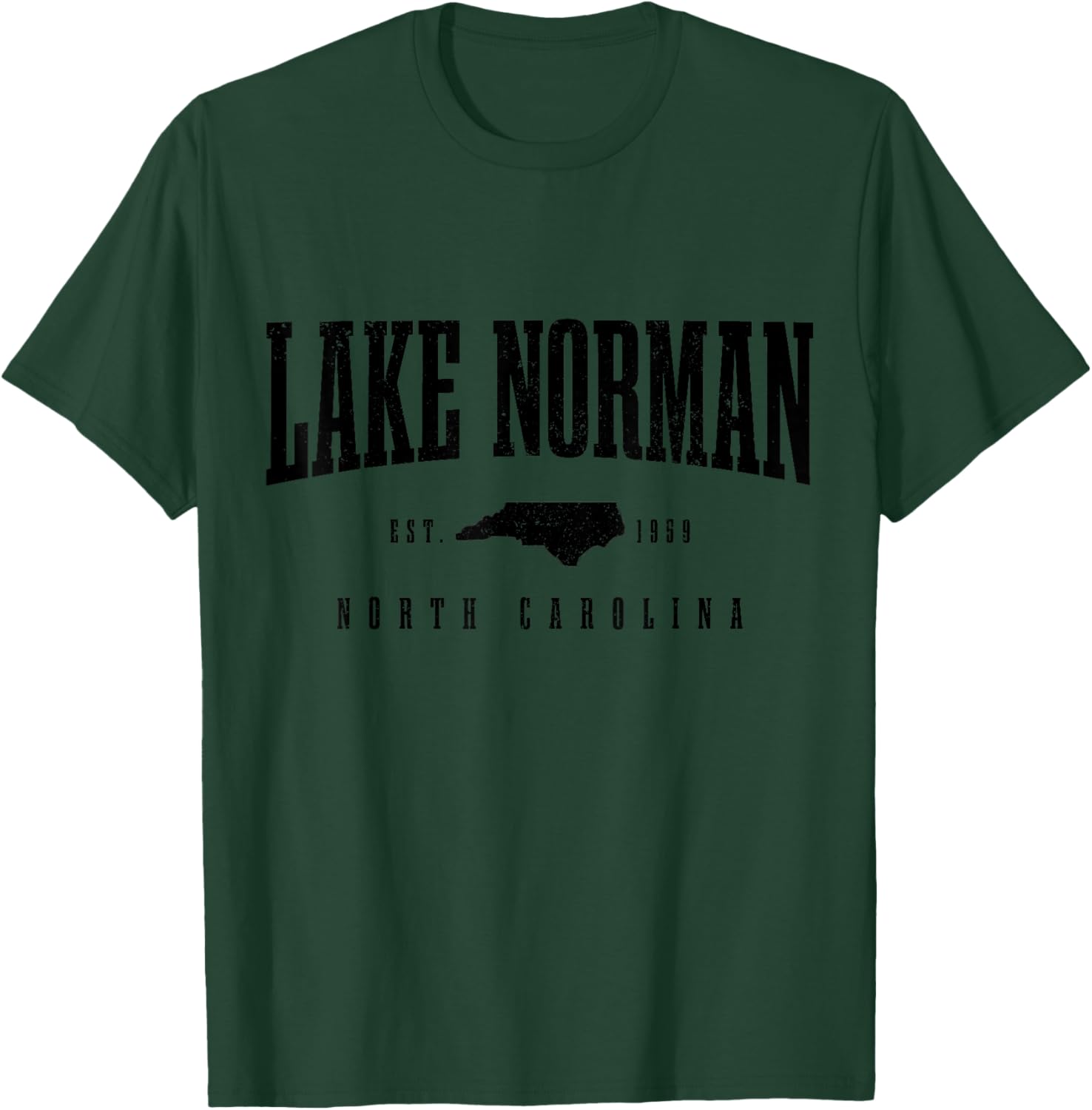 Lake Norman North Carolina Vintage Pride State Map Souvenir T-Shirt - T-Shirt | Forest