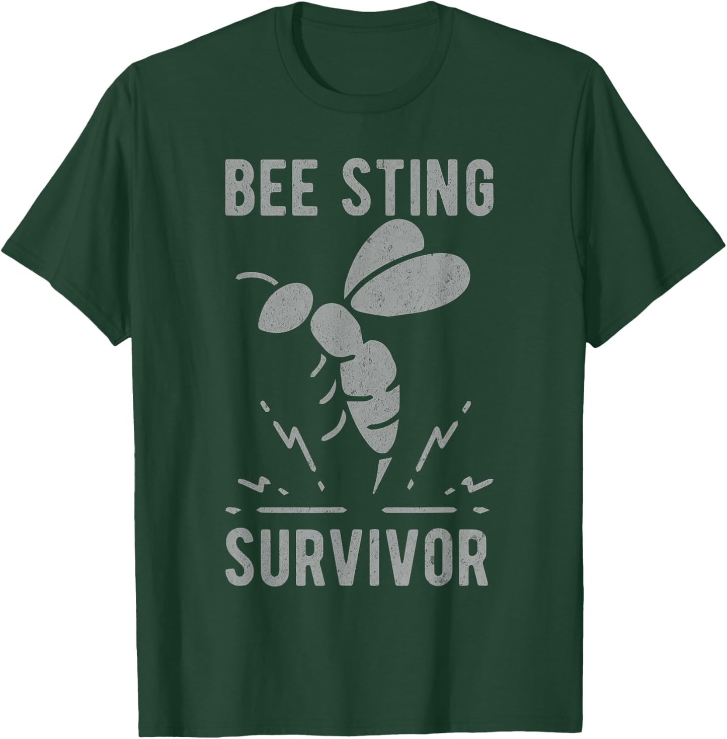 Vintage Bee Sting Survivor I Survived a Bee Sting Bee Keeper T-Shirt - T-Shirt | Forest