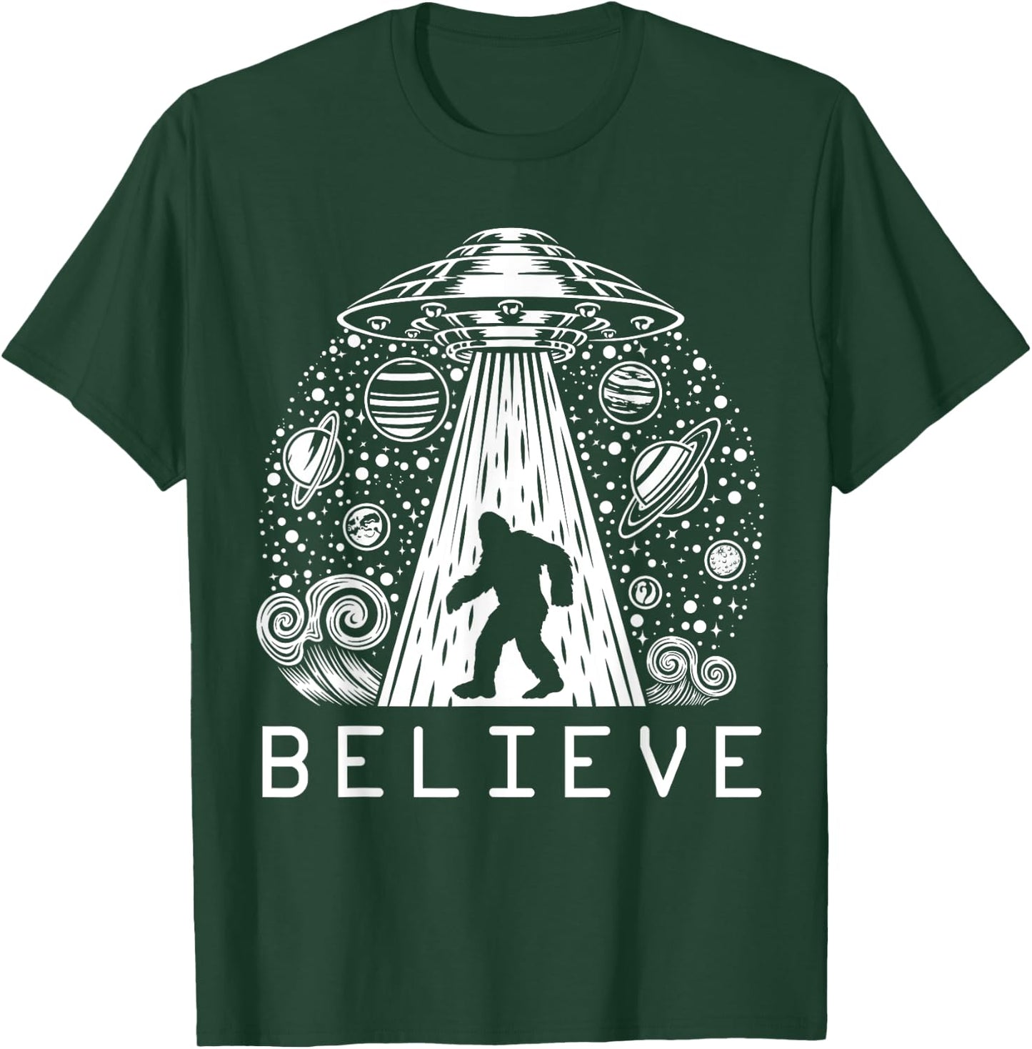 Bigfoot UFO Conspiracy Theory - Alien Physics T-Shirt - T-Shirt | Forest