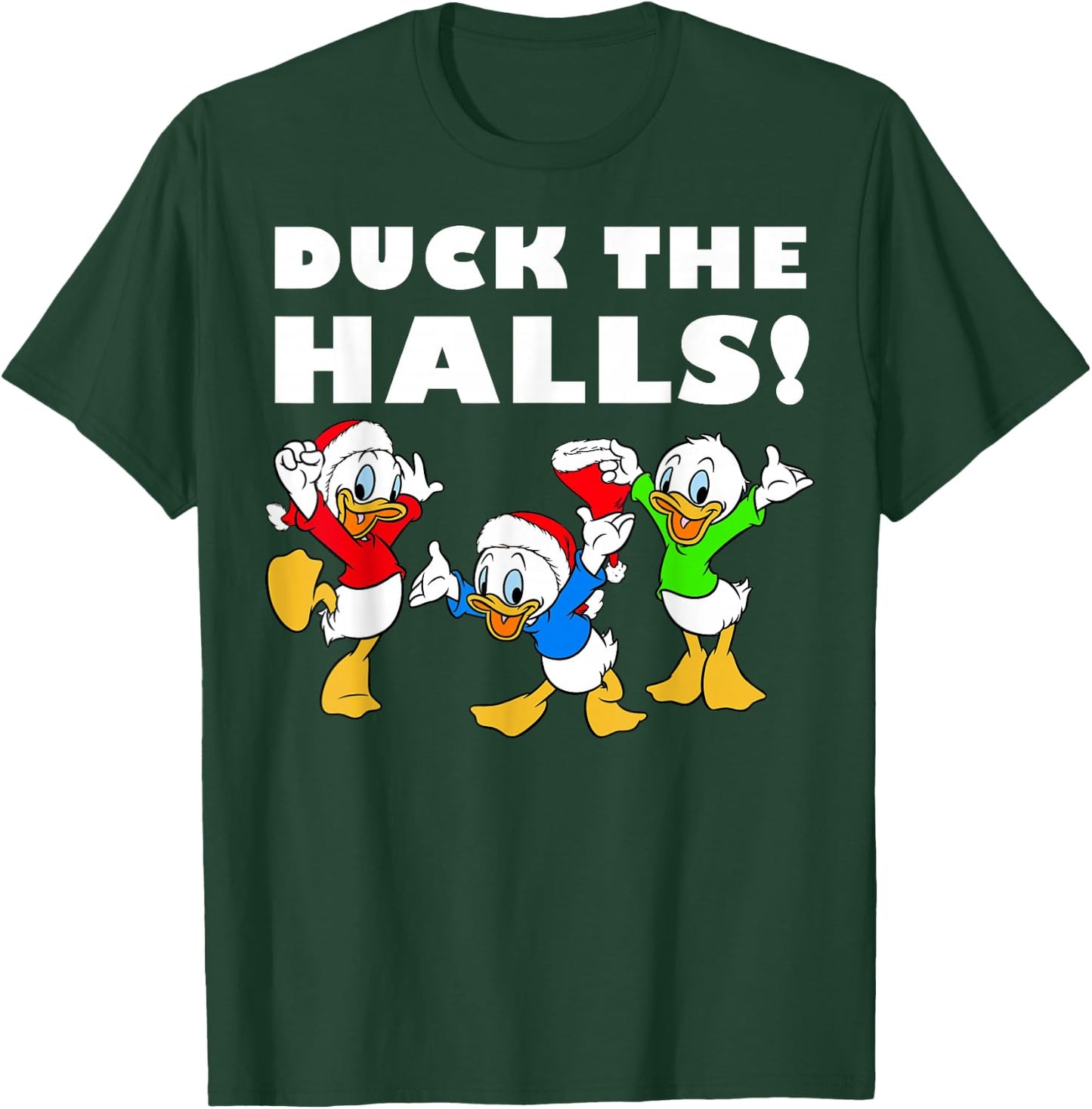 Disney Huey Dewey and Louie Duck The Halls Christmas T-Shirt - T-Shirt | Forest