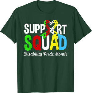 Support Squad Disability Pride Month - Disabled Community T-Shirt - T-Shirt | Forest