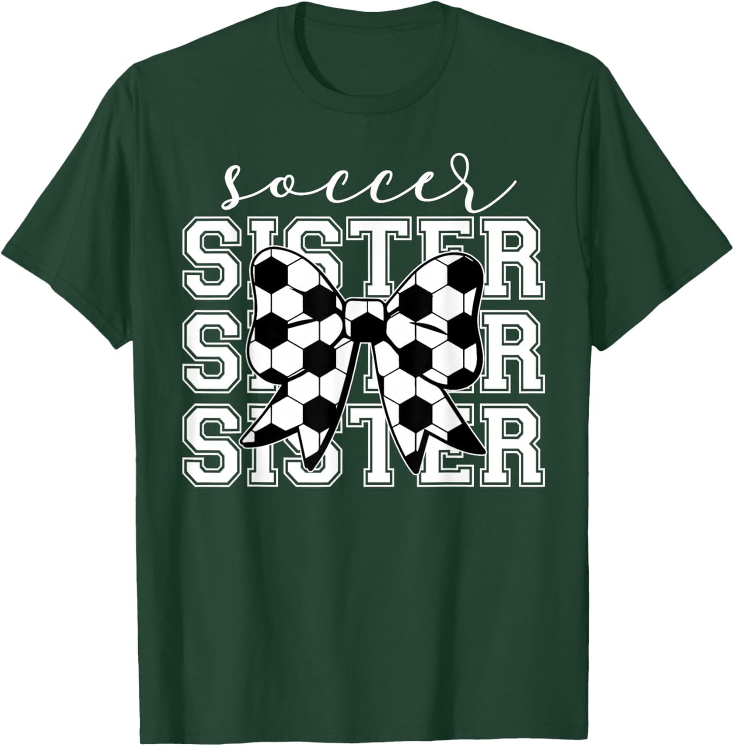 Soccer Sister Vintage Sport Lover Sister Mothers Da T-Shirt - T-Shirt | Forest