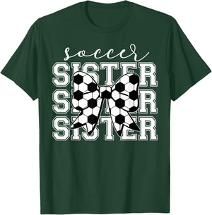 Soccer Sister Vintage Sport Lover Sister Mothers Da T-Shirt - T-Shirt | Forest