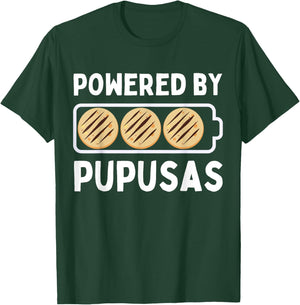 Powered By Pupusas Lover Funny El Salvador T-Shirt - T-Shirt | Forest
