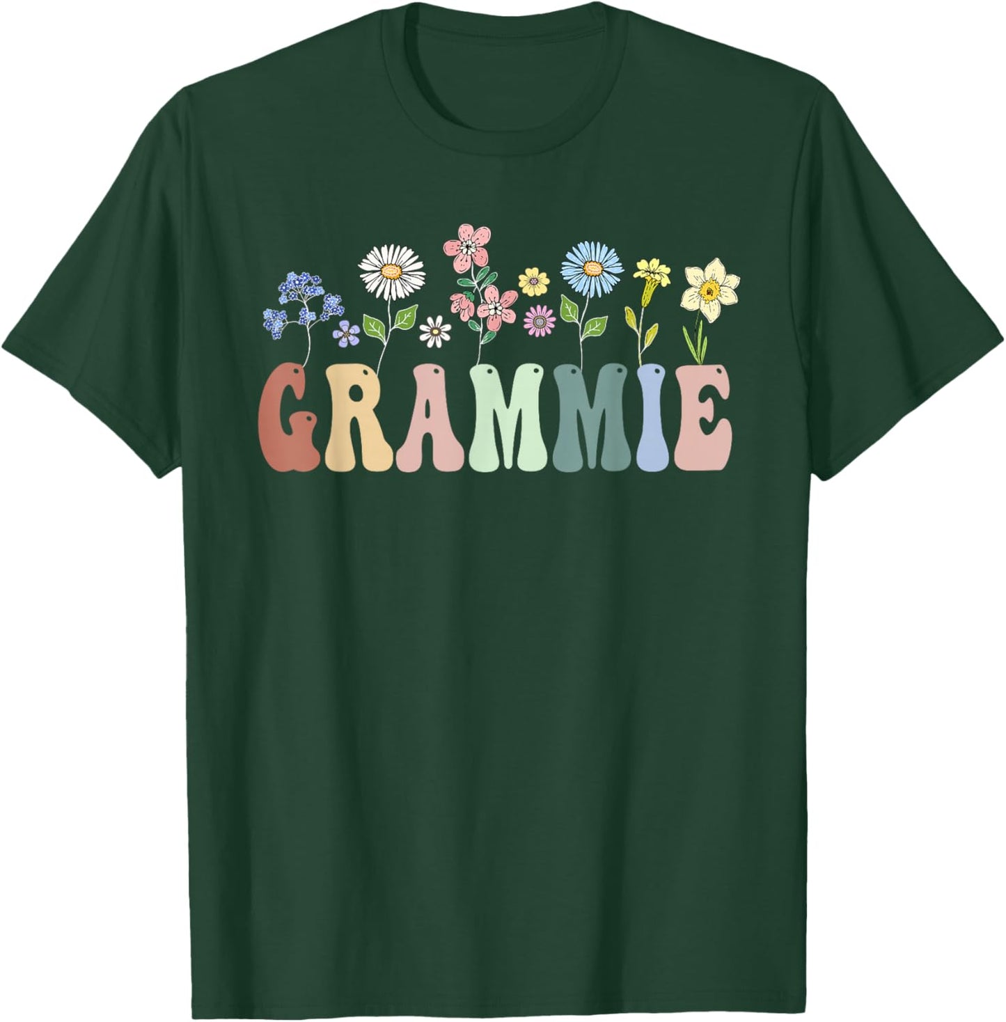 Grammie Gifts Women Wildflower Floral Design Grammie T-Shirt - T-Shirt | Forest