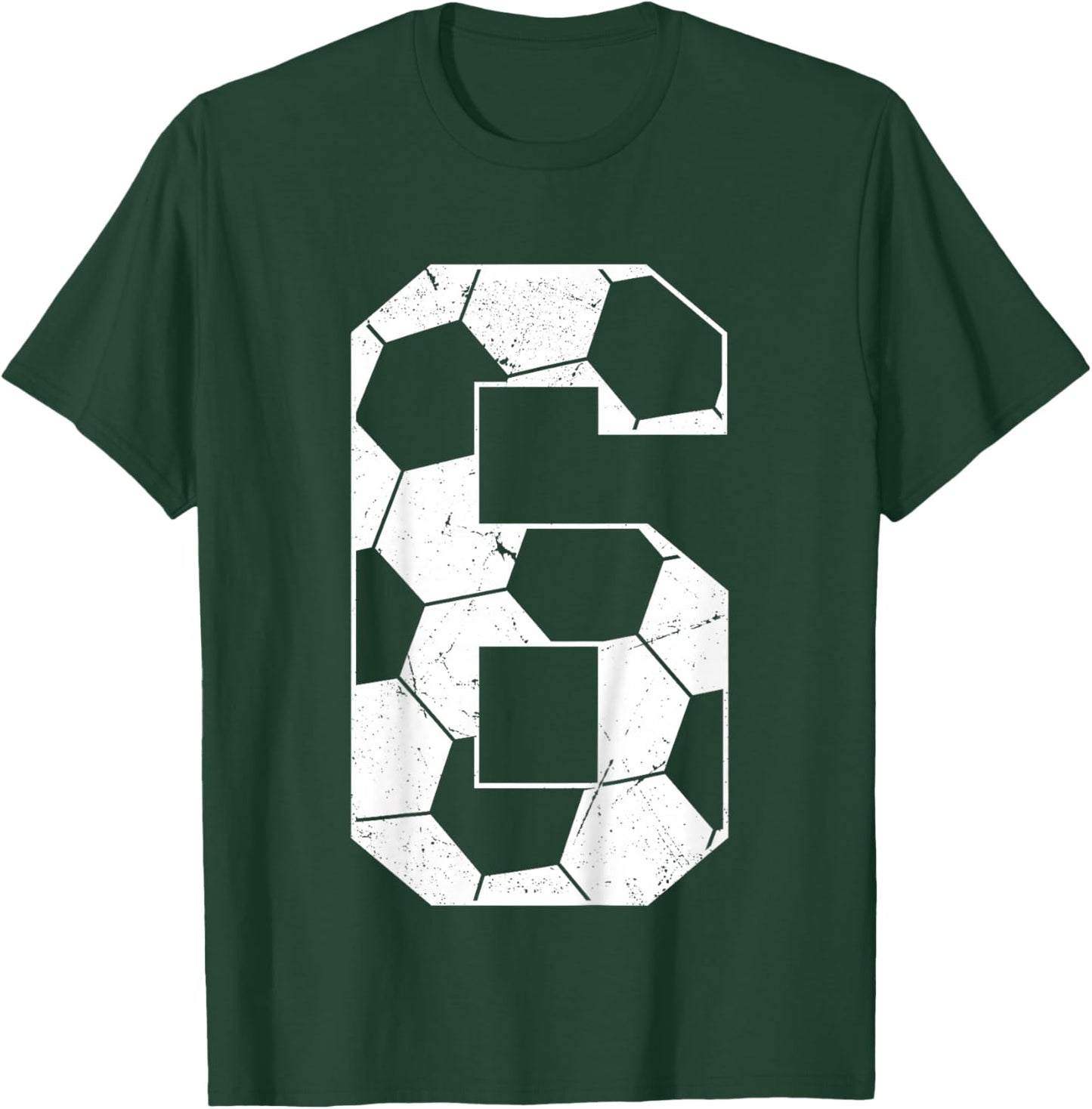 Kids 6th Birthday Boy Soccer Player Football 6 Years Old T-Shirt - T-Shirt | Forest