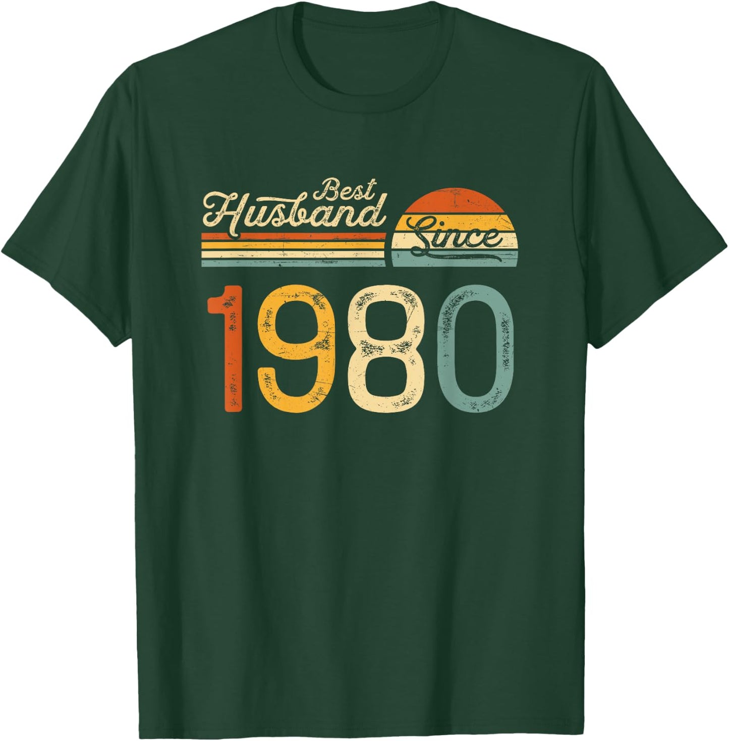 45th wedding anniversary 45 years - Best Husband Since 1980 T-Shirt - T-Shirt | Forest