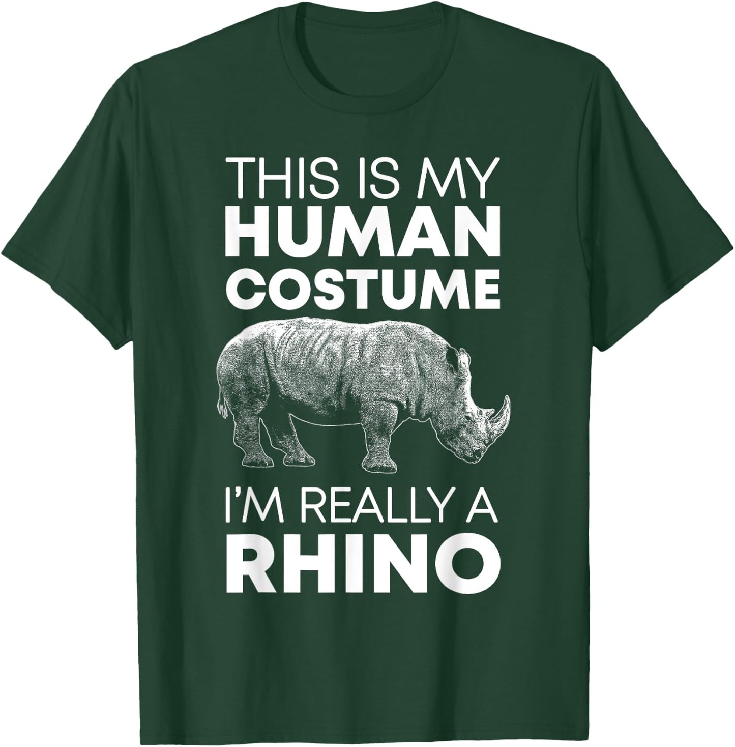 Funny Human Costume Rhino Vintage Rhinoceros Love T-Shirt - T-Shirt | Forest